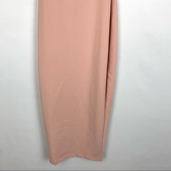 NWT Nookie X Revolve Boulevard Bodycon Square Neck Midi Dress Prima Blush Pink - Picture 6 of 9